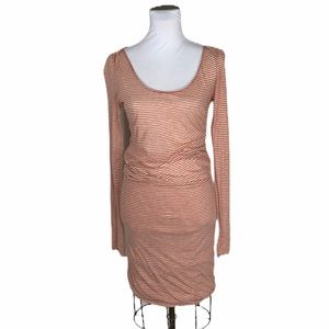 NWT Humanoid tiny stripe long sleeve T shirt dress